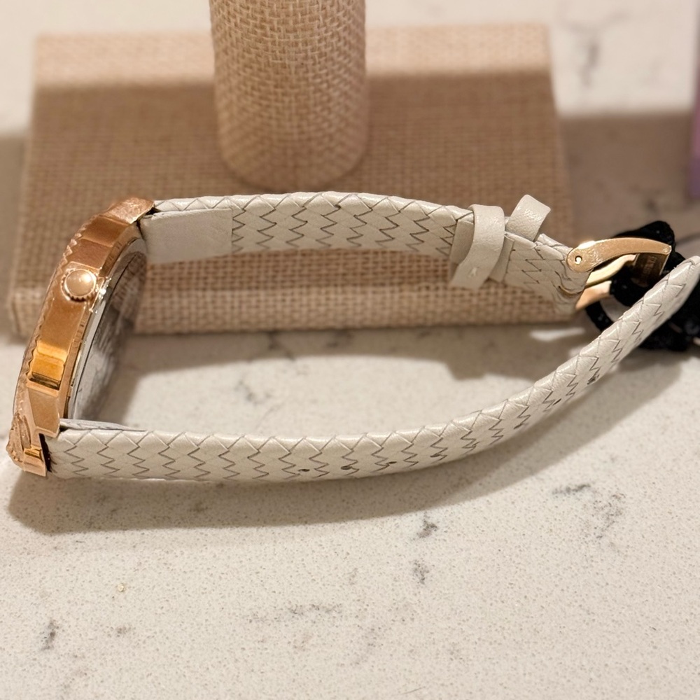 Versus Versace Rose Gold Montorgueil Crystal Index Beige Band Watch, 38mm - Picture 5 of 8